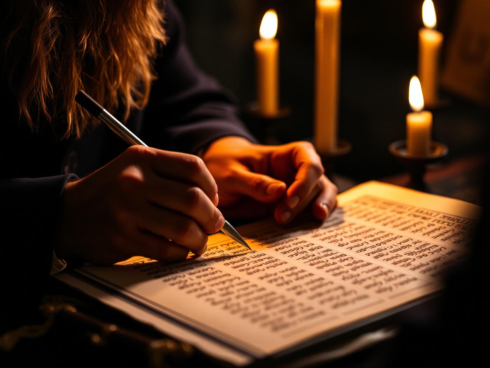 Master scribe writing a Sefer Torah
