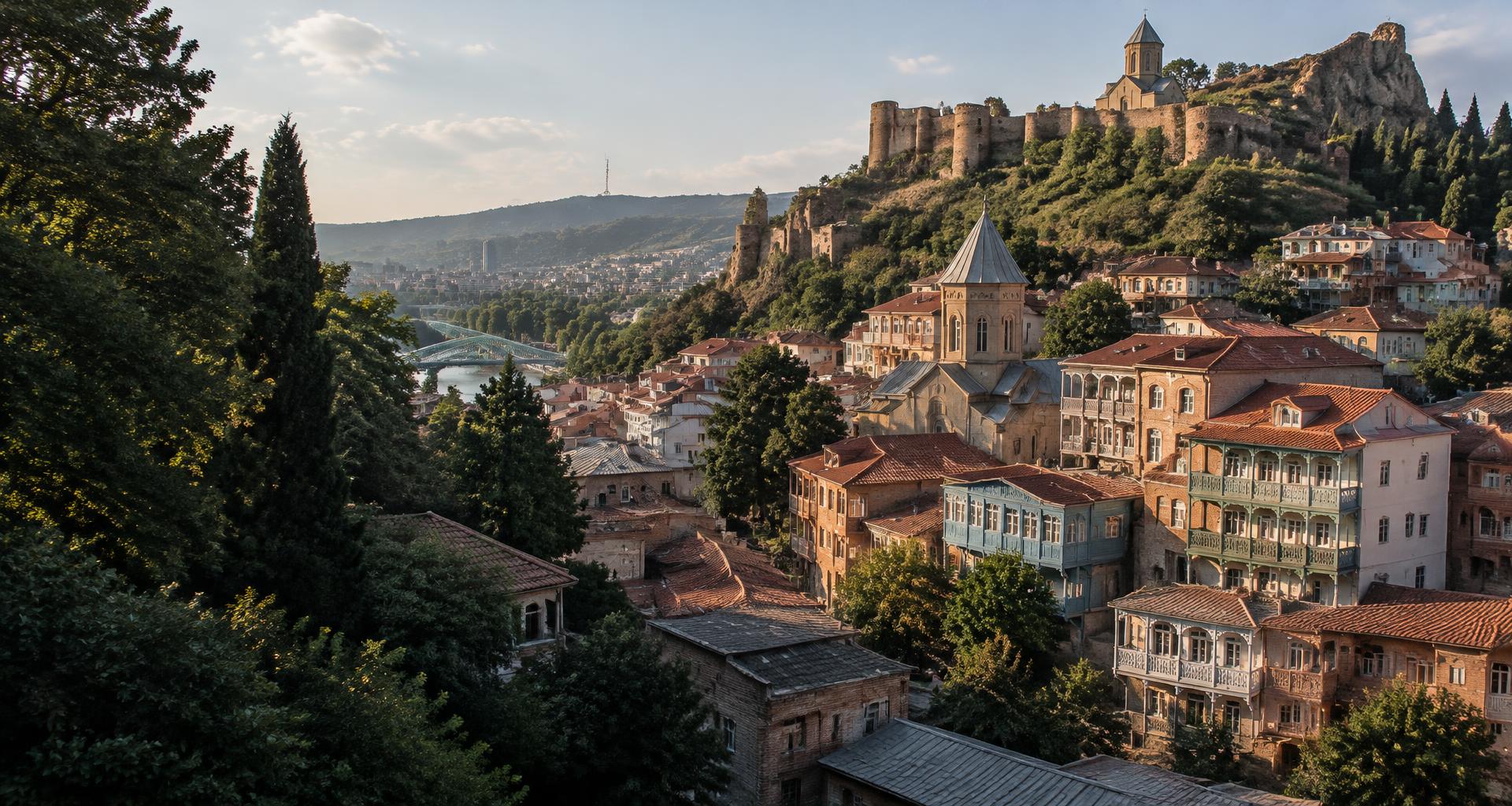 თბილისის ძველი უბნის გენერირებული პანორამა